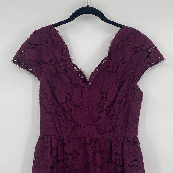 Wendy Bird Women's Eggplant Purple Lace Unrivaled Refinement Cocktail Dress Sz 8 - Picture 7 of 10